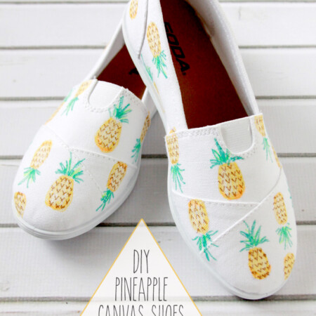 DIY Pineapple Cavas Shoes