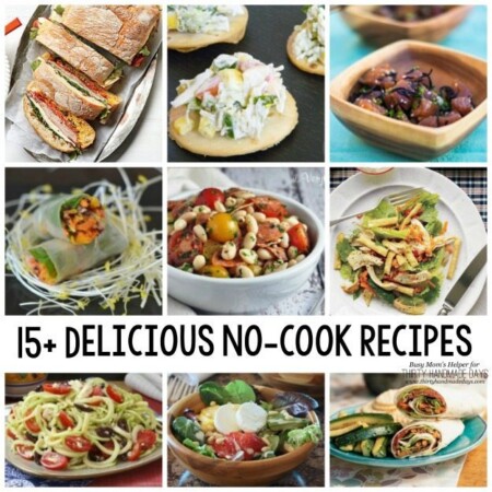 15+ Delicious No-Cook Recipes for Lunch and Dinner / by www.BusyMomsHelper.com for ThirtyHandmadeDays.com