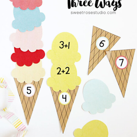 Ice Cream-Math Game Three Ways from Sweet Rose Home for Funner in the Summer