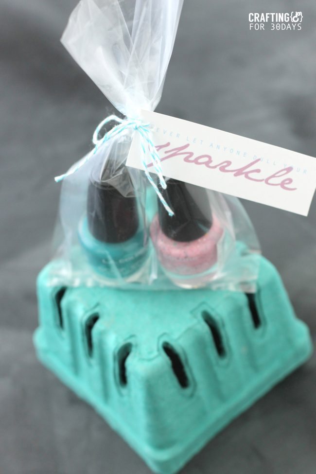 Nail Polish Gift Idea + Printable Tag  via Thirty Handmade Days 