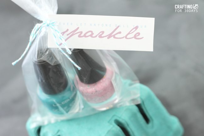 Nail Polish Gift Idea + Printable Tag from www.thirtyhandmadedays.com