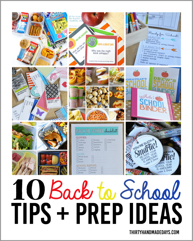 10 Back to School Tips & Prep Ideas from www.thirtyhandmadedays.com