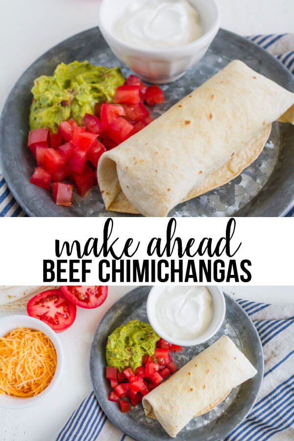 Make Ahead Beef Chimichanga Recipe - you can make a bunch to eat throughout the month. www.thirtyhandmadedays.com