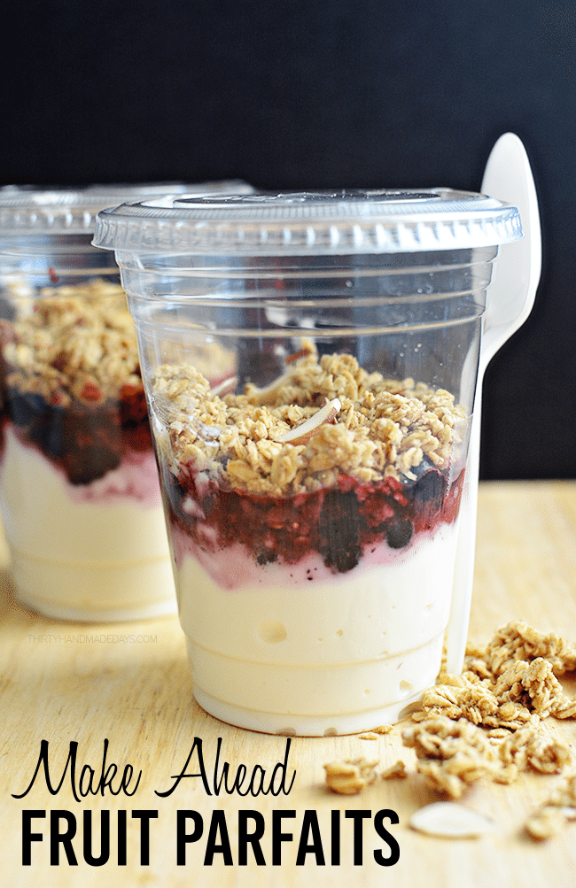 Make Ahead Fruit Parfaits from www.thirtyhandmadedays.com