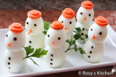 Egg Snowmen / by Roxy's Kitchen / Round up by Busy Mom's Helper for Thirty Handmade Days
