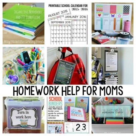 Homework Help for Moms / Printables, homework stations, organization tips and more / Round up on Thirty Handmade Days