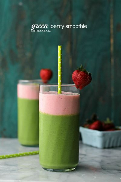 Green Berry Smoothie / by Diethood / Round up by Busy Mom's Helper for Thirty Handmade Days