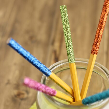 Glitter Dipped Pencils from Crafting E