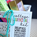 College Survival Kit with printables - cute gift idea for someone on their way to college thirtyhandmadedays.com