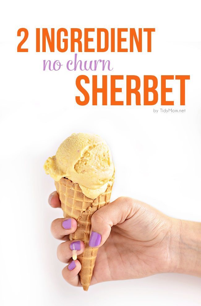 2 Ingredient No Churn Homemade Sherbet Recipe from Tidy Mom for Funner in the Summer 