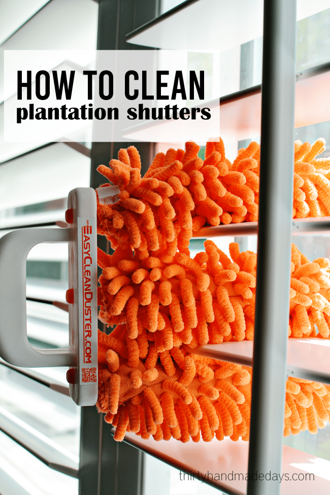 How to clean plantation shutters + fall cleaning list www.thirtyhandmadedays.com