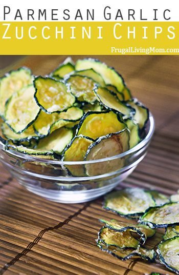 Parmesan Garlic Zucchini Chips / by Frugal Living Mom / Round up by Busy Mom's Helper for Thirty Handmade Days