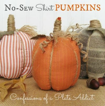 No Sew Shirt Pumpkins / on Hometalk / Round up on Thirty Handmade Days