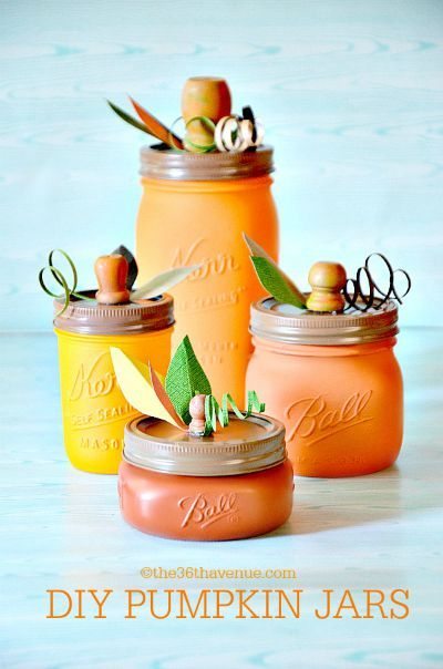 DIY Pumpkin Mason Jars / by The 36th Avenue / Round up on Thirty Handmade Days