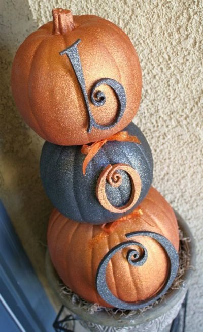 Glitter Pumpkin Topiary / by A Diamond in the Stuff / Round up on Thirty Handmade Days