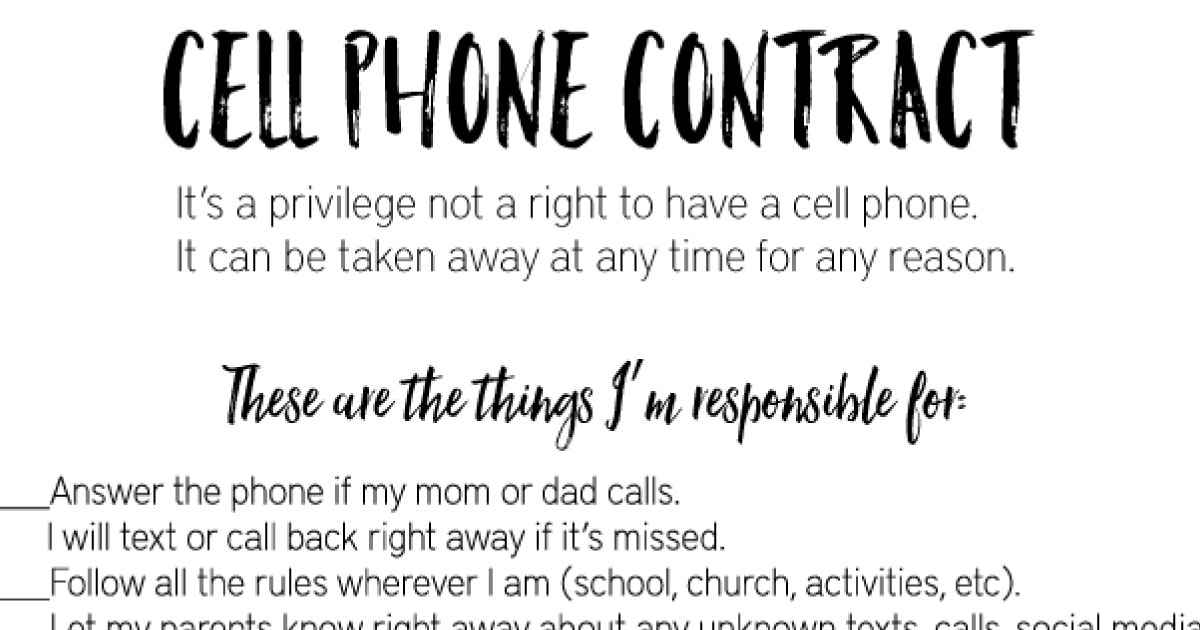 Guidelines For Kids Cell Phone Printable From 30daysblog Guidelines For Kids Cell Phone Printable From 30daysblog