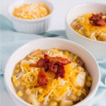 Slow Cooker Corn Chowder - the perfect thing to make in the fall to warm you up. So good and easy to make! www.thirtyhandmadedays.com