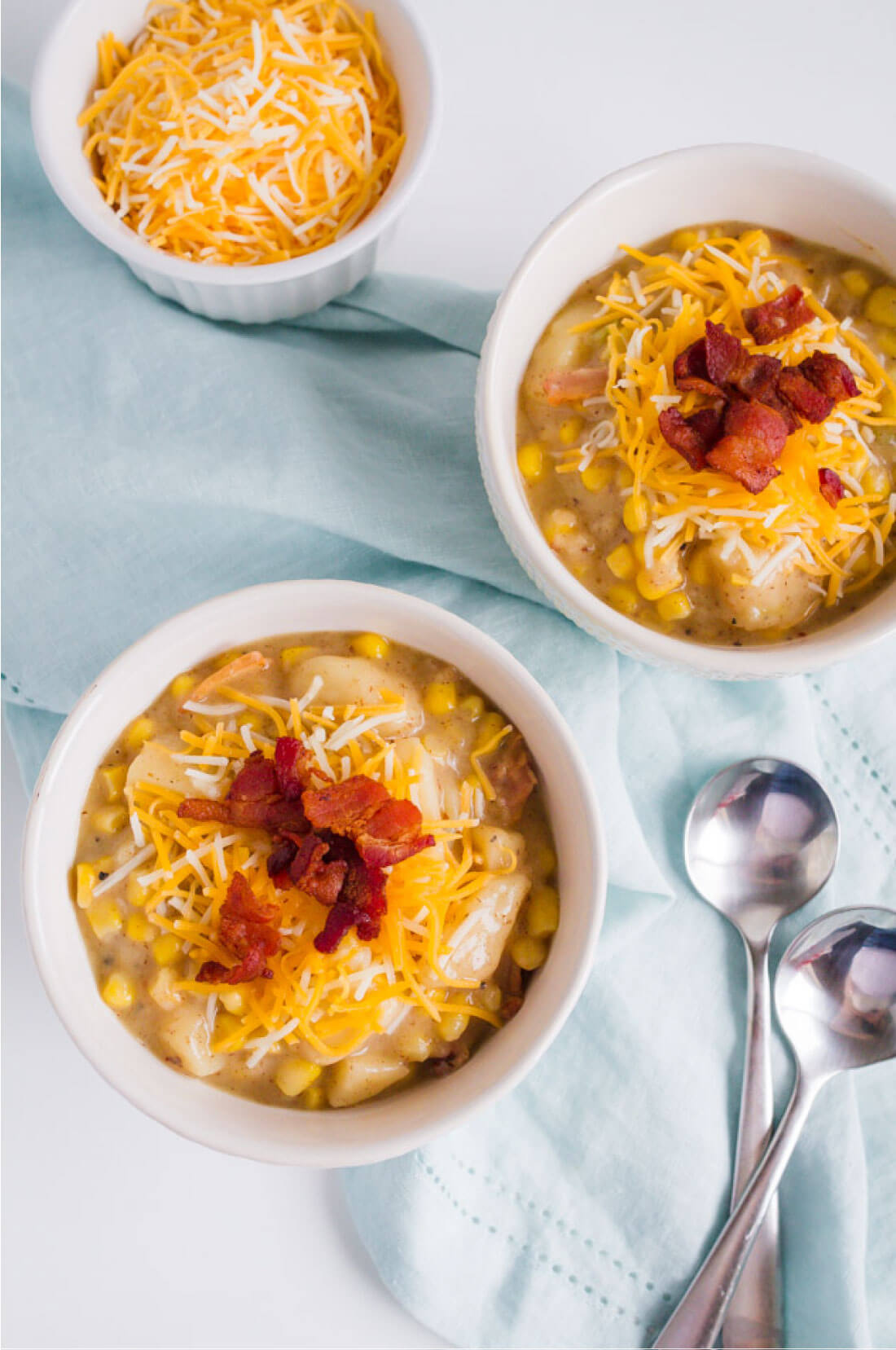 Slow Cooker Corn Chowder - the perfect thing to make in the fall to warm you up. So good and easy to make! from www.thirtyhandmadedays.com