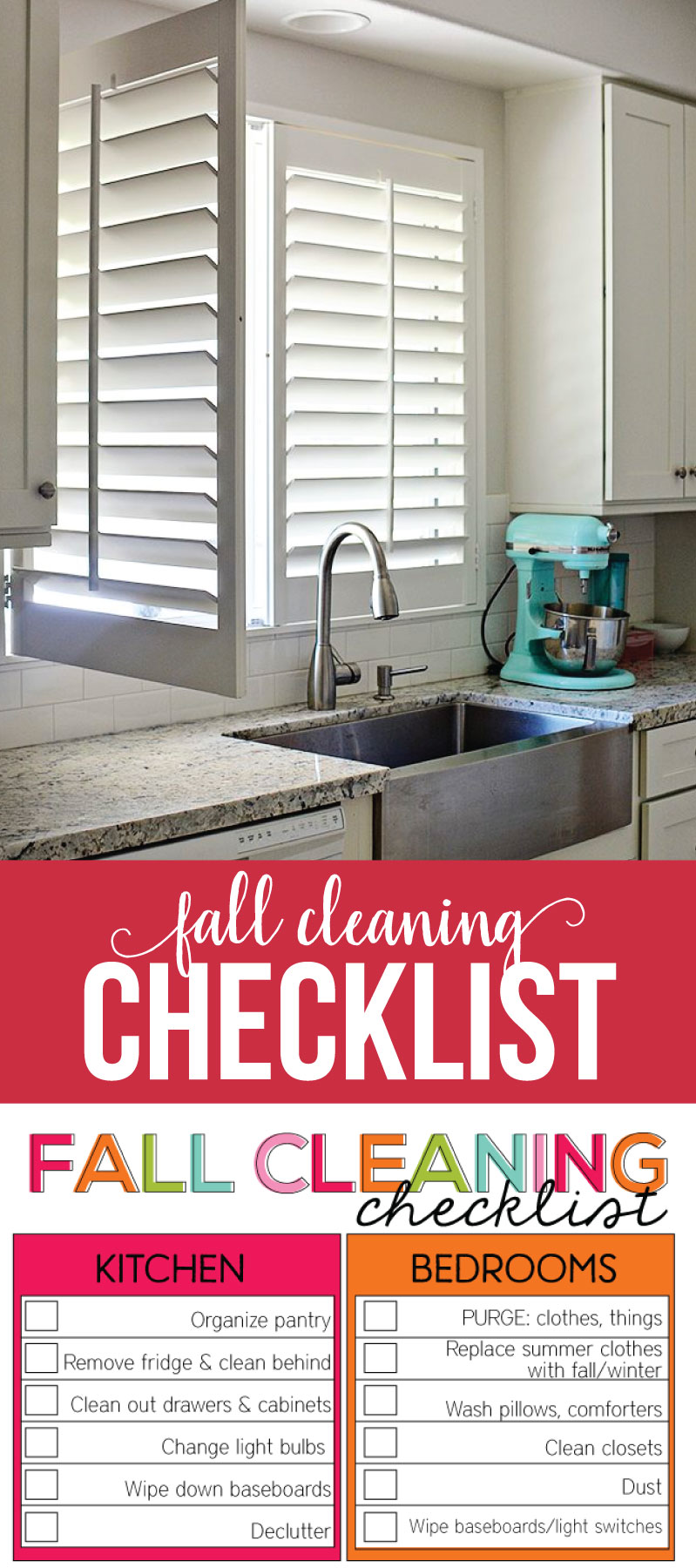 How to Clean Shutters + Fall Cleaning List