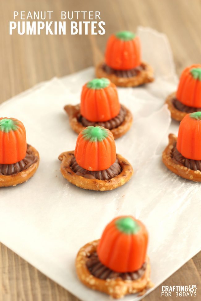 Peanut Butter Pumpkin Bites from Crafting E via Thirty Handmade Days