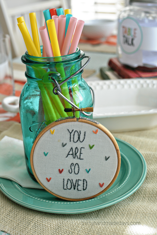 You are so loved! Dinner set up. 