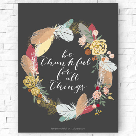 Be Thankful Printable - perfect for Thanksgiving