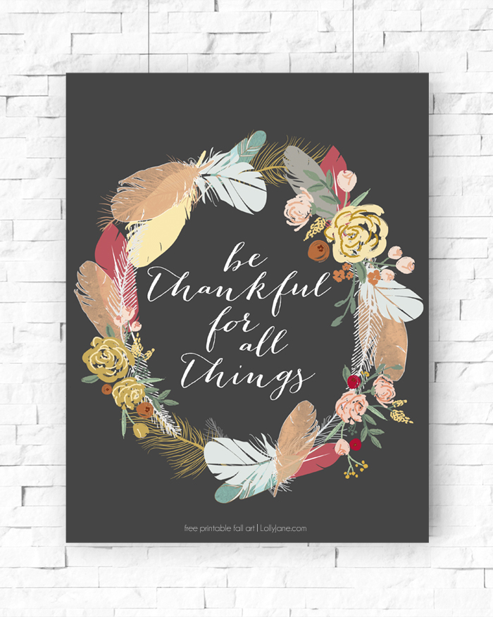 Be Thankful Printable