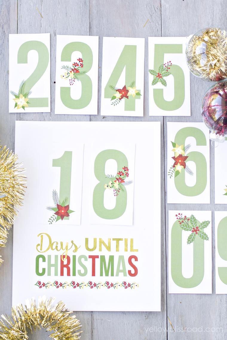 Printable Christmas Countdown - cute way to countdown the holidays. via www.thirtyhandmadedays.com