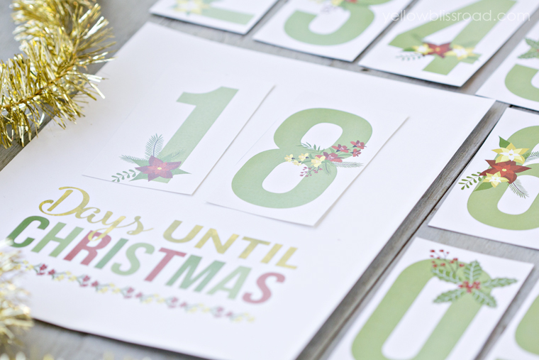 Printable Christmas Countdown - cute way to countdown the holidays. via thirtyhandmadedays.com