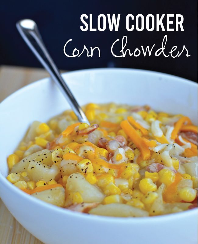 Slow Cooker Corn Chowder from www.thirtyhandmadedays.com