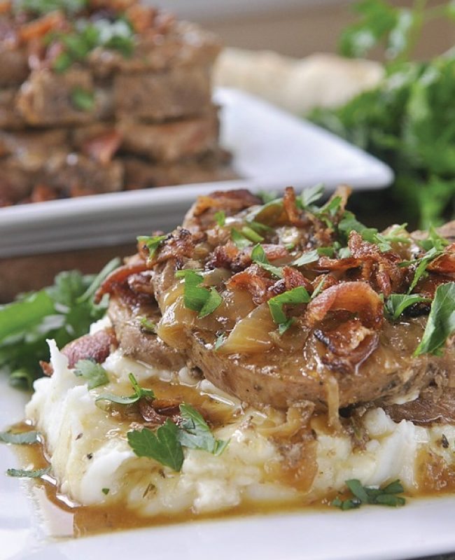 Slow Cooker Smothered Pork Chops from Your Homebased Mom