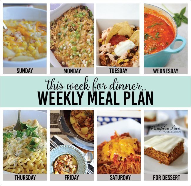 Weekly Meal Plan, Week 1 