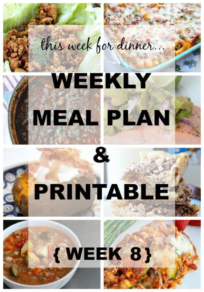 Weekly Meal Plan, Week 8 - Thirty Handmade Days
