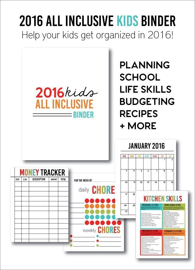 Kids All Inclusive Binder for 2016