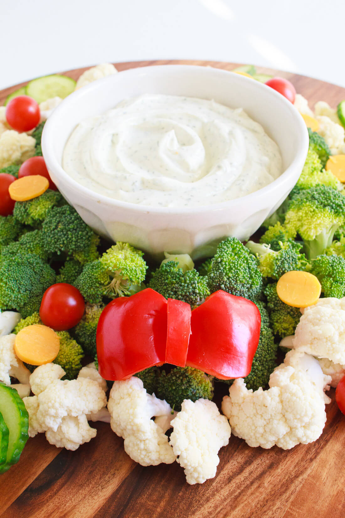 Vegetable tray Christmas Wreath