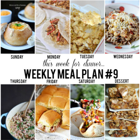 Weekly Meal Plan Plus Printable from some of your favorite bloggers www.thirtyhandmadedays.com