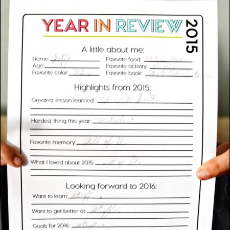 2015 Printable Year in Review for New Year's Resolutions www.thirtyhandmadedays.com