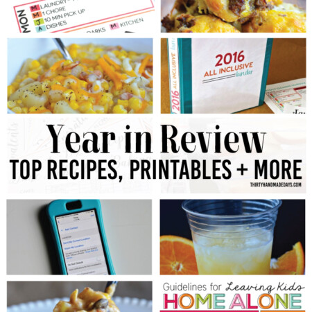 Year in Review - top posts, tips, recipes, printables and more from www.thirtyhandmadedays.com