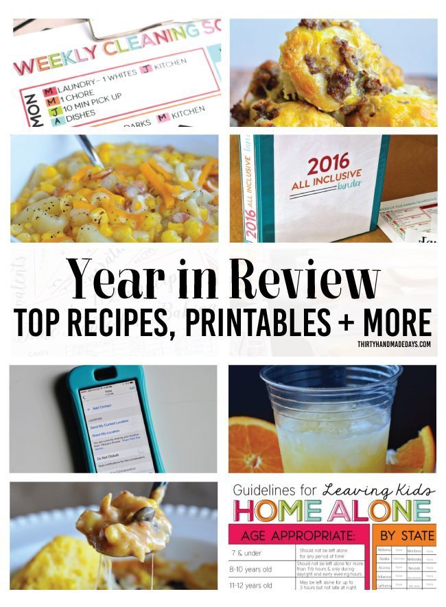 Year in Review - top posts, tips, recipes, printables and more from www.thirtyhandmadedays.com