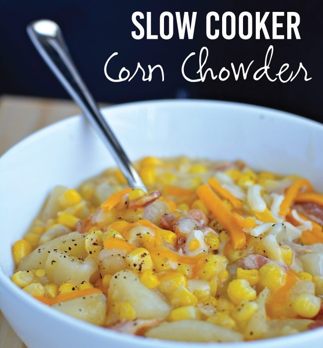 Slow Cooker Corn Chowder from www.thirtyhandmadedays.com