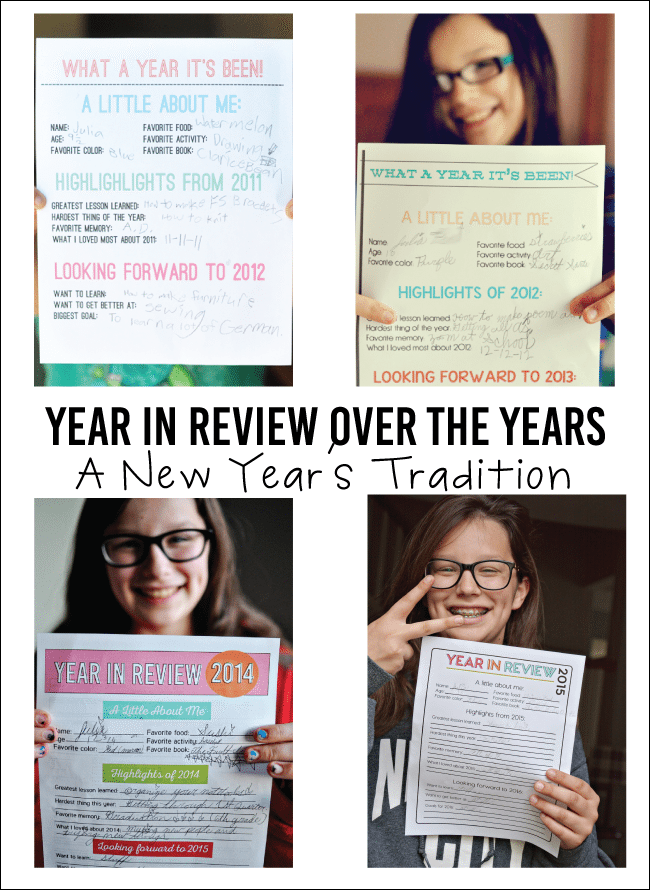 2015 Printable Year in Review - a new year's tradition www.thirtyhandmadedays.com