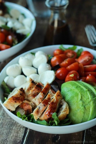 Avocado Caprese Chicken Salad from Joyful Healthy Eats / round up on ThirtyHandmadeDays.com