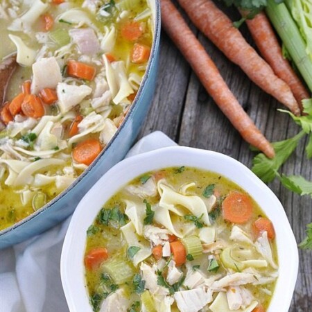 Homemade Chicken Noodle Soup - perfect for a cold winter day!