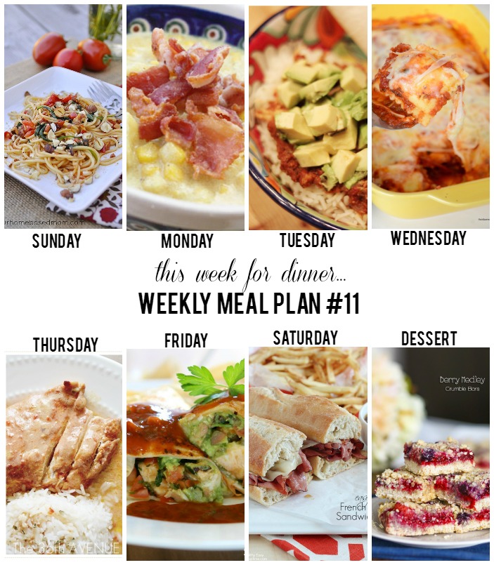 This Week for Dinner  Weekly Meal  Plan Week 11 Thirty 