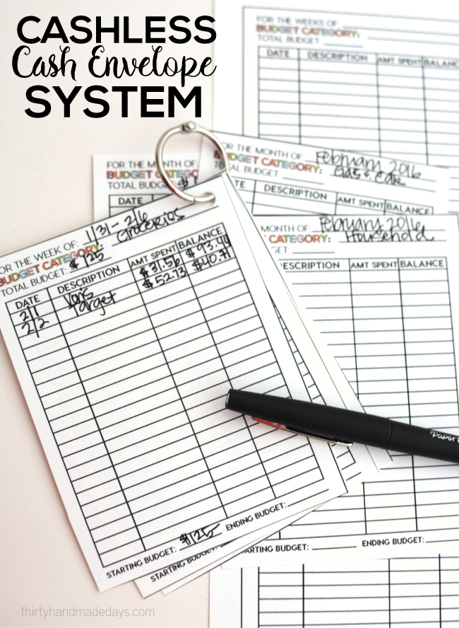 cashless cash envelope system