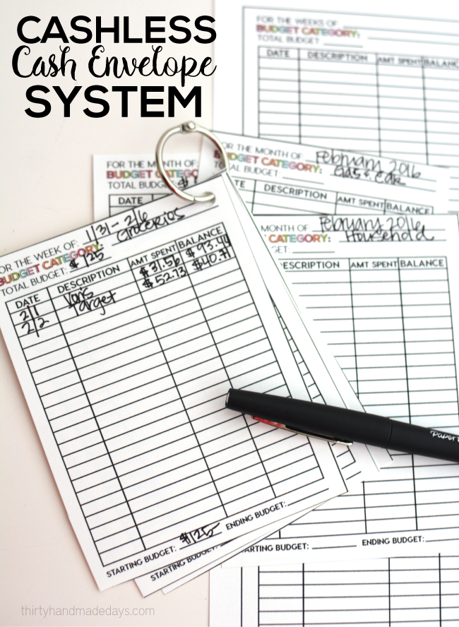 Cashless Cash Envelope System