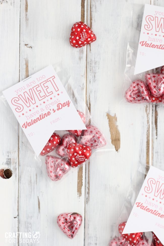 Printable Valentine's Day Gift Tags from Crafting E for Thirty Handmade Days