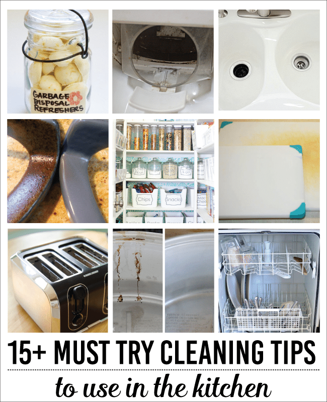 15+ Must Try Cleaning Tips for the kitchen www.thirtyhandmadedays.com