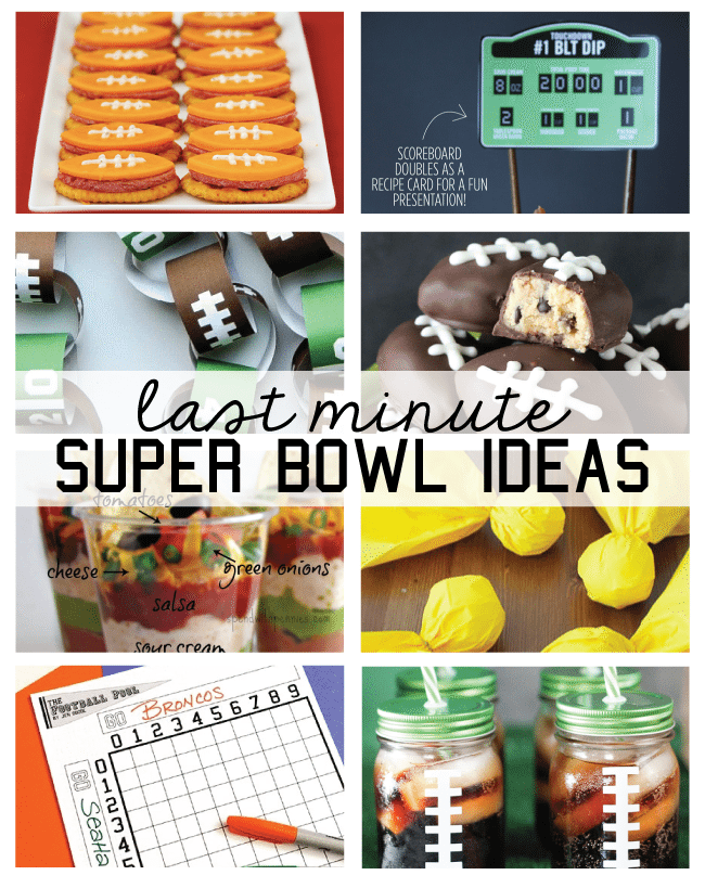 Last Minute SuperBowl Ideas - snacks, decor and printables 