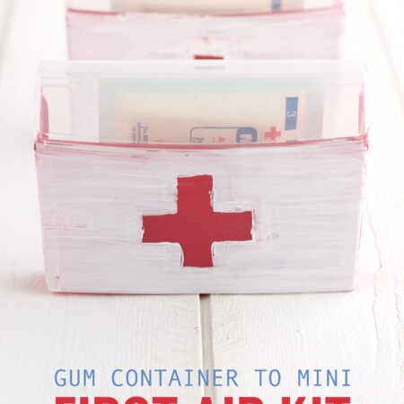 Gum container turned First Aid Kit
